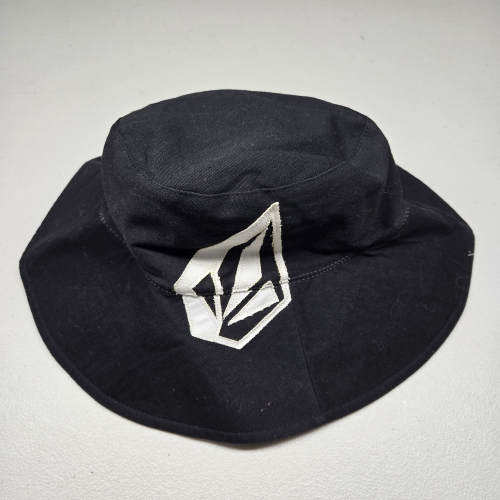 Volcom Men Bucket‎ Hat XS/S Black Eternal Sunshine Logo Geometric Pattern